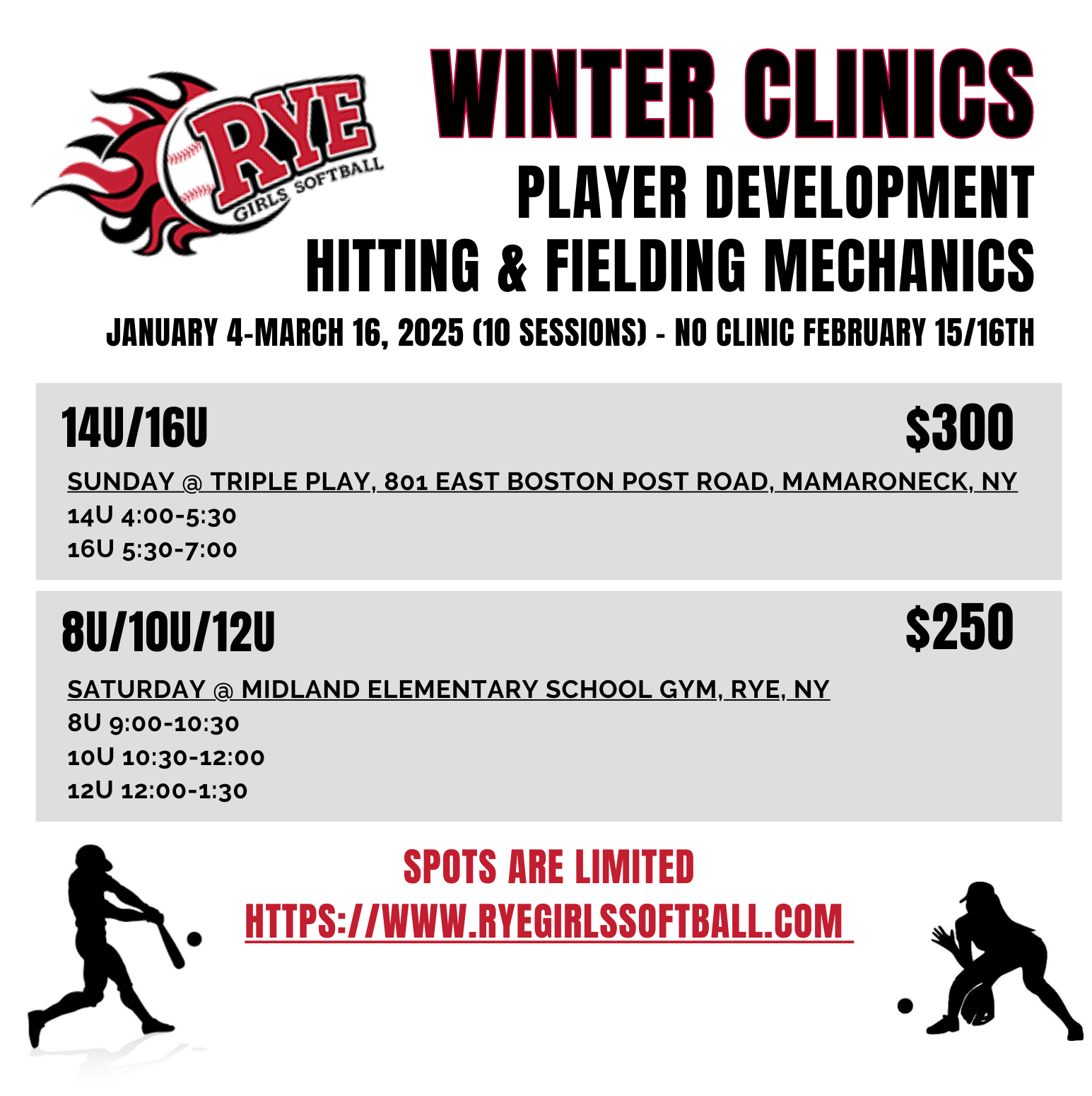 Rye Girls Softball Winter Clinics